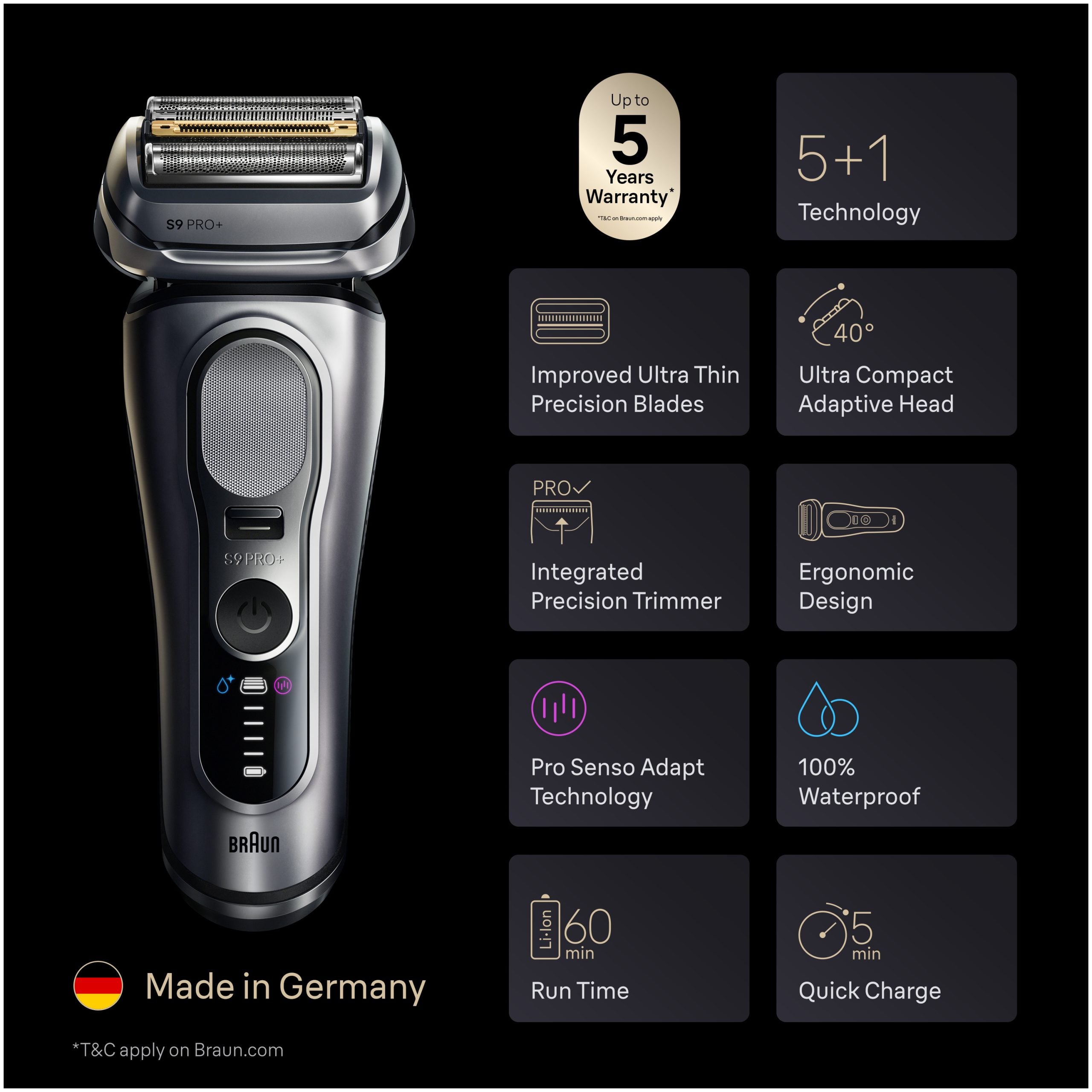Braun Men’s Electric Shaver Series 9 Pro+ 9667cc
