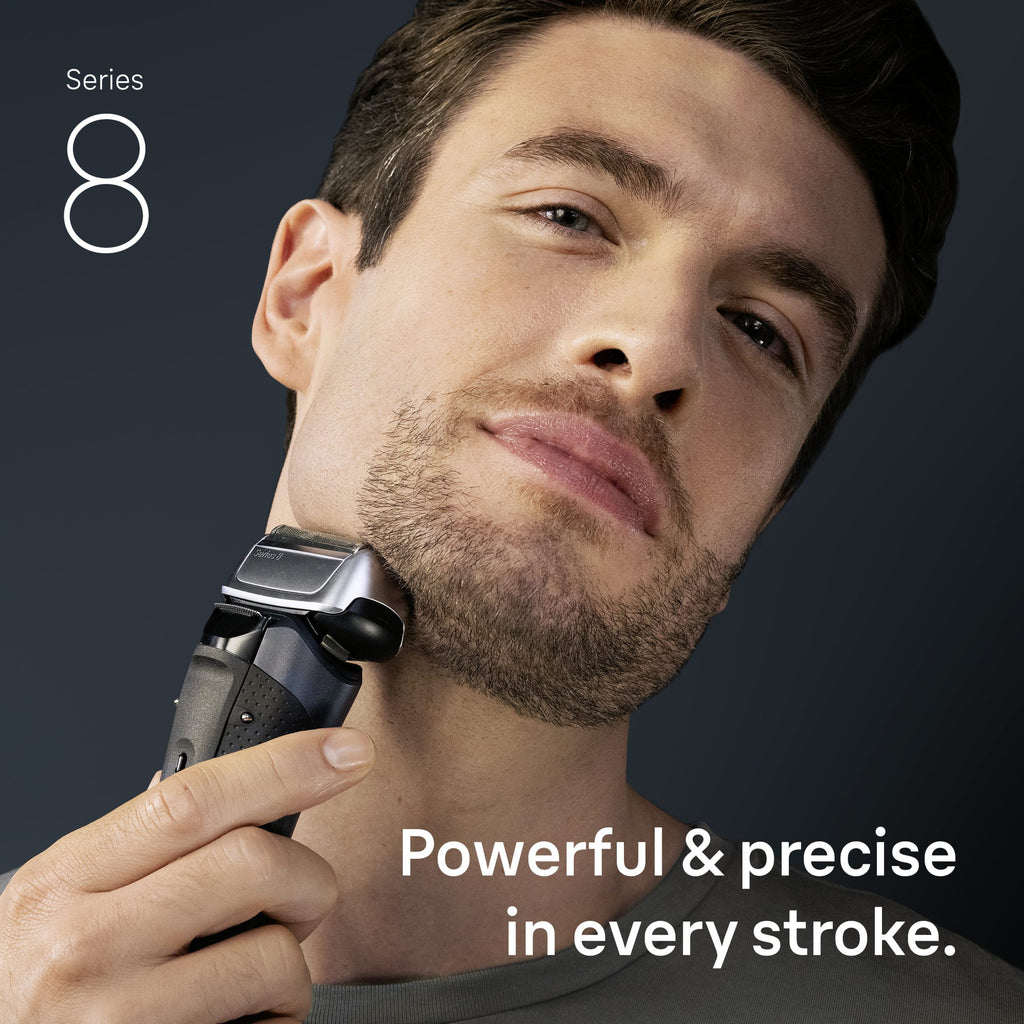 Braun Electric Shaver Head Replacement Part 83m Silver Compatible with Series 8 Electric Razors for Men